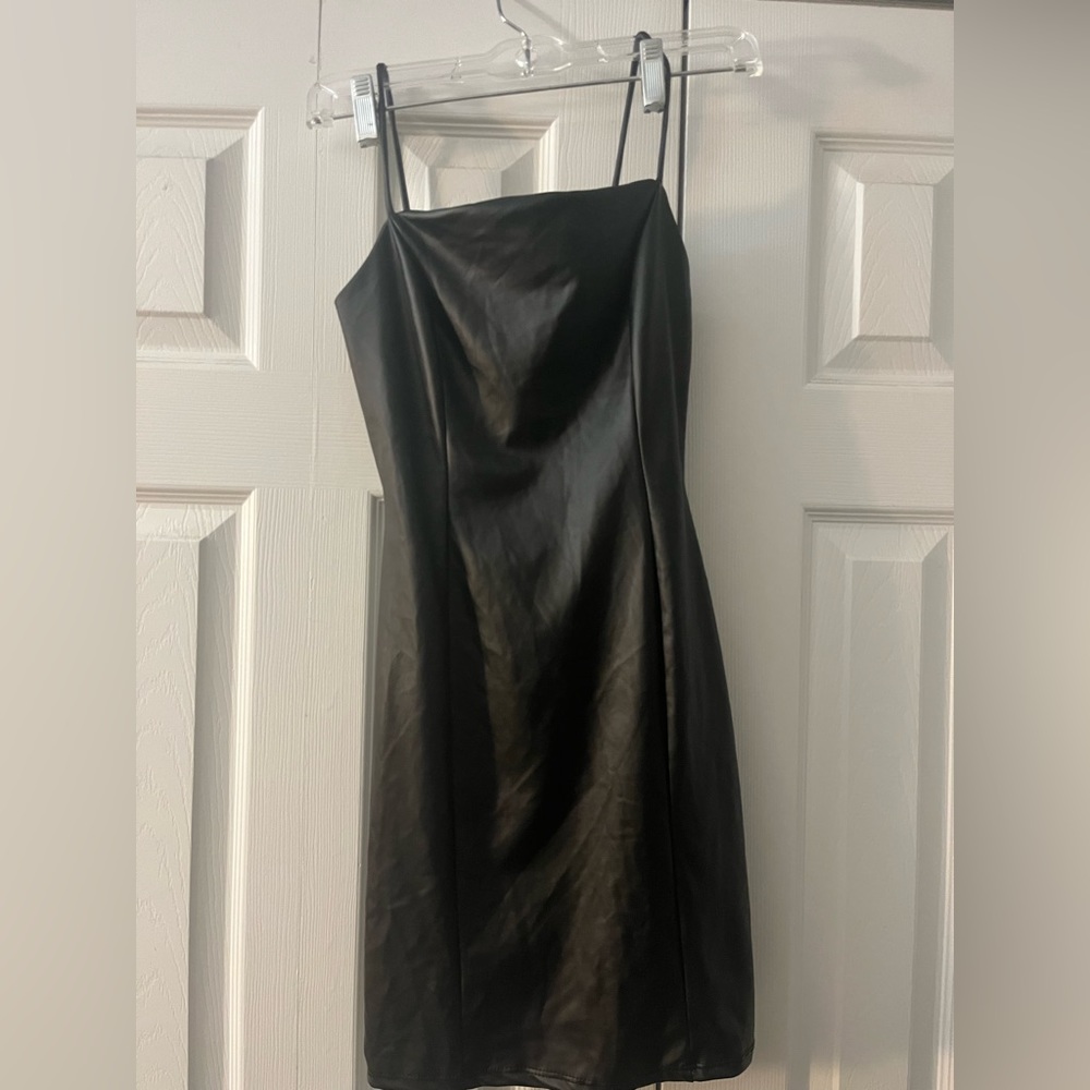 Faux Leather Dress